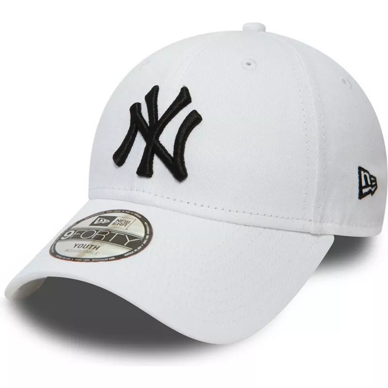 new-era-curved-brim-youth-9forty-league-essential-new-york-yankees-mlb-white-adjustable-cap