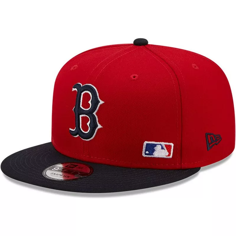 New Era Flat Brim 9FIFTY Team Arch Boston Red Sox MLB Red and Navy