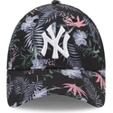 new-era-curved-brim-9forty-floral-new-york-yankees-mlb-black-adjustable-cap
