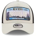 new-era-new-york-brooklyn-a-frame-license-plate-beige-and-black-trucker-hat