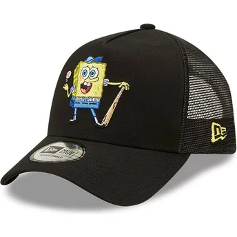 New Era A Frame Sporty SpongeBob SquarePants Black Trucker Hat