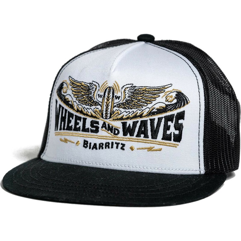 wheels-and-waves-flat-brim-spitfire-black-ww18-white-and-black-trucker-hat