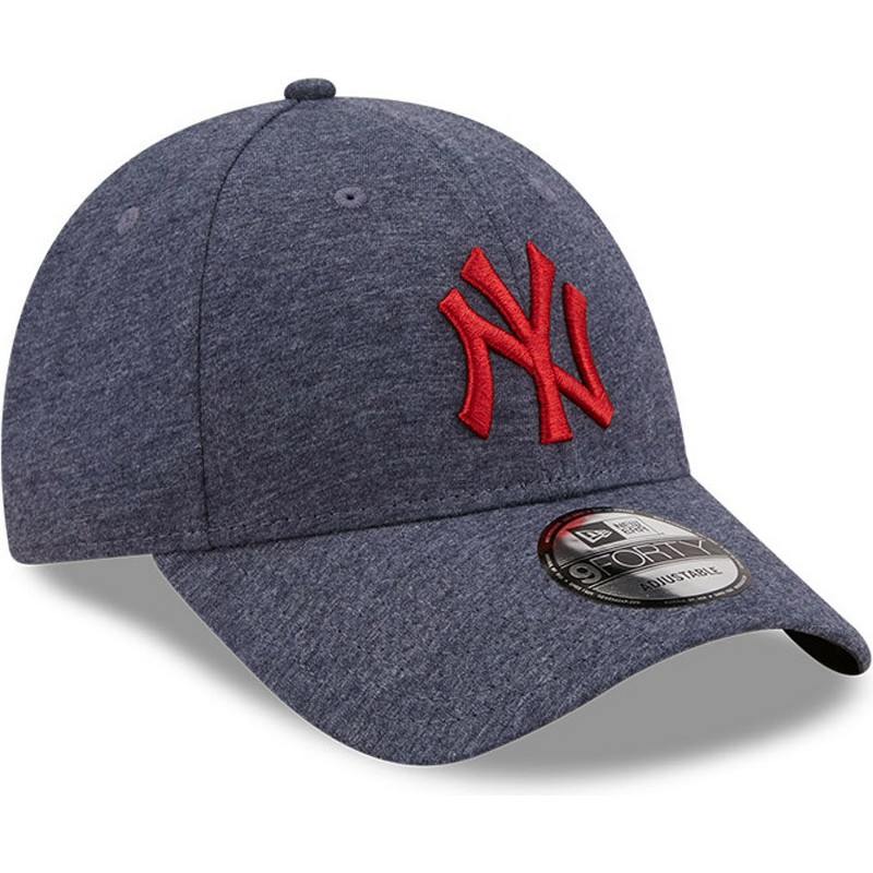new-era-curved-brim-red-logo-9forty-jersey-essential-new-york-yankees-mlb-grey-adjustable-cap