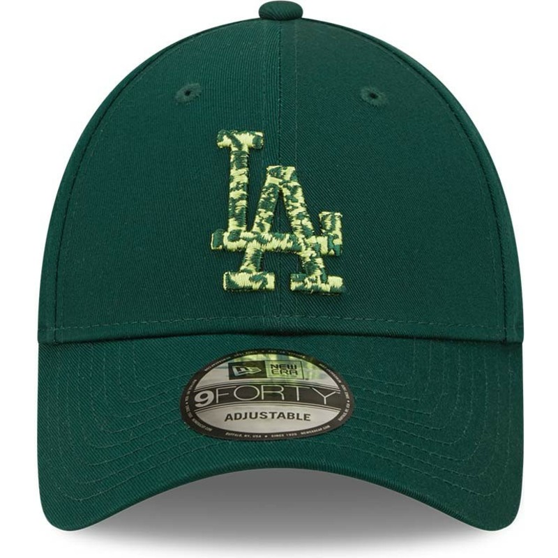 new-era-curved-brim-green-logo-9forty-seasonal-infill-los-angeles-dodgers-mlb-green-adjustable-cap