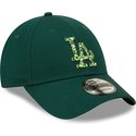 new-era-curved-brim-green-logo-9forty-seasonal-infill-los-angeles-dodgers-mlb-green-adjustable-cap