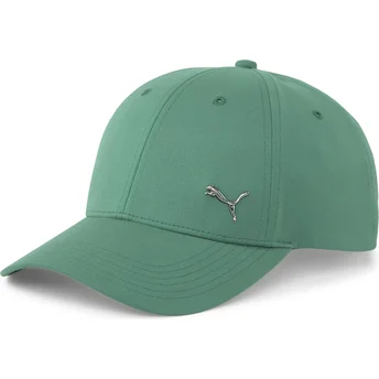 Puma Curved Brim Metal Cat Green Adjustable Cap