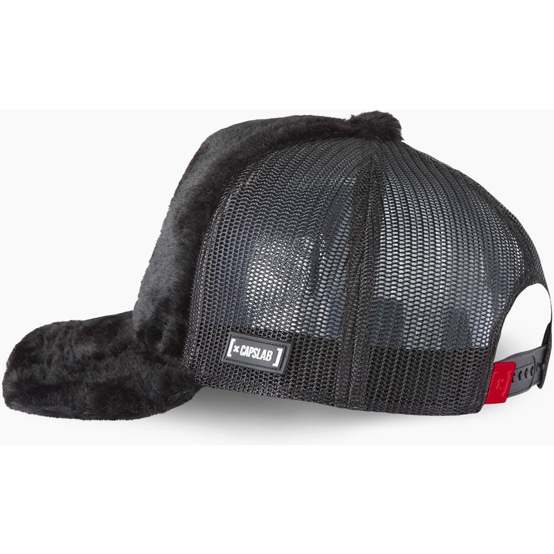 capslab-son-gohan-great-ape-fur1-ooz1-dragon-ball-black-shearling-trucker-hat