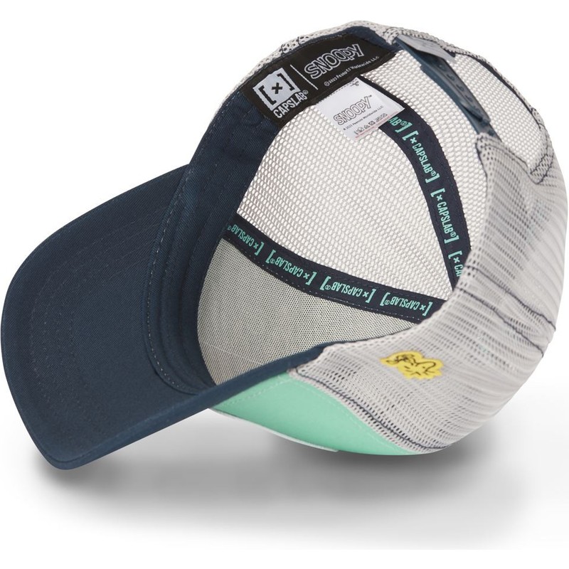 capslab-snoopy-pe2-peanuts-green-grey-and-navy-blue-trucker-hat