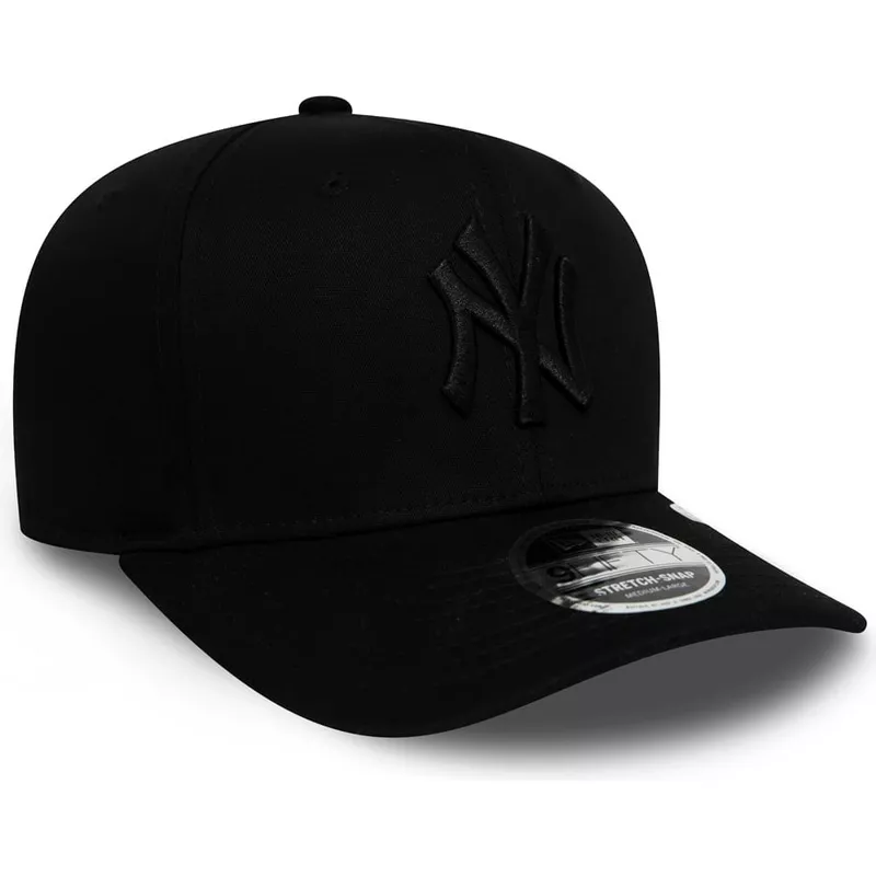 new-era-curved-brim-black-logo-9fifty-tonal-stretch-snap-new-york-yankees-mlb-black-snapback-cap