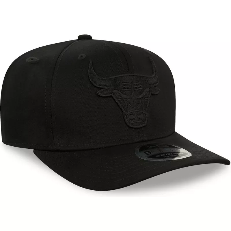 new-era-curved-brim-black-logo-9fifty-tonal-stretch-snap-chicago-bulls-nba-black-snapback-cap