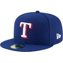 new-era-flat-brim-59fifty-authentic-on-field-texas-rangers-mlb-blue-fitted-cap