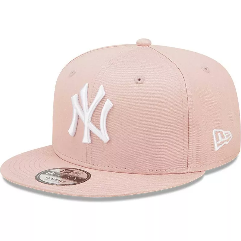 new-era-flat-brim-9fifty-league-essential-new-york-yankees-mlb-pink-snapback-cap