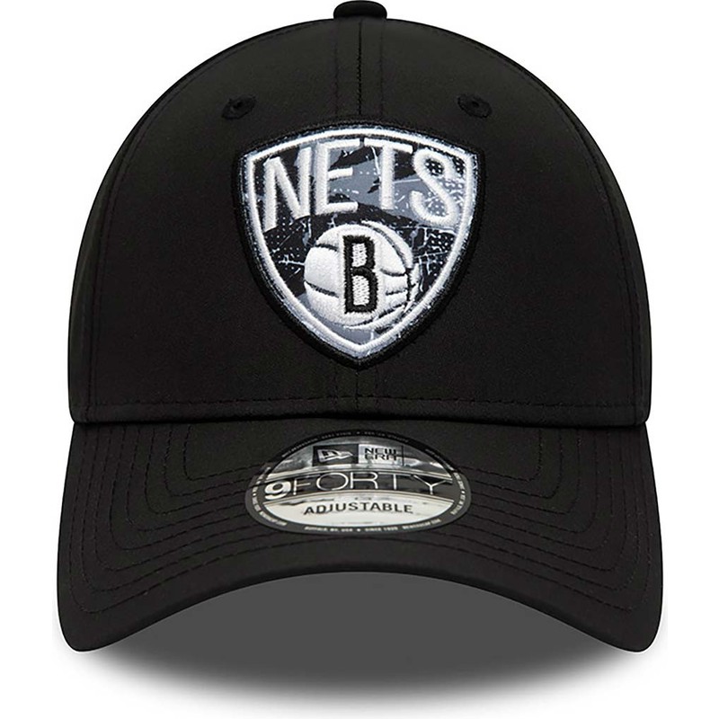 new-era-curved-brim-9forty-print-infill-brooklyn-nets-nba-black-adjustable-cap