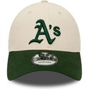 new-era-curved-brim-9forty-oakland-athletics-mlb-beige-and-green-adjustable-cap
