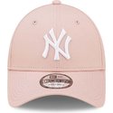 new-era-curved-brim-white-logo-9forty-league-essential-new-york-yankees-mlb-pink-adjustable-cap