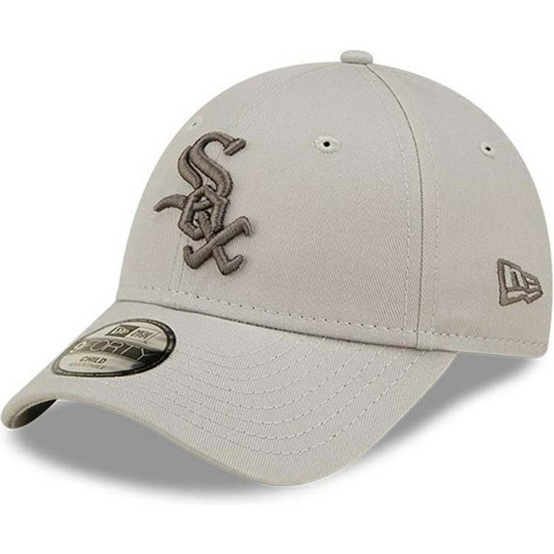new-era-curved-brim-youth-9forty-league-essential-chicago-white-sox-mlb-beige-adjustable-cap