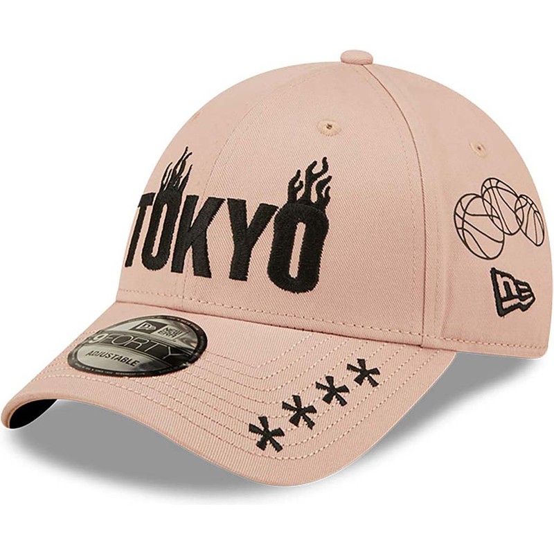 new-era-curved-brim-tokyo-9forty-graphic-pink-adjustable-cap