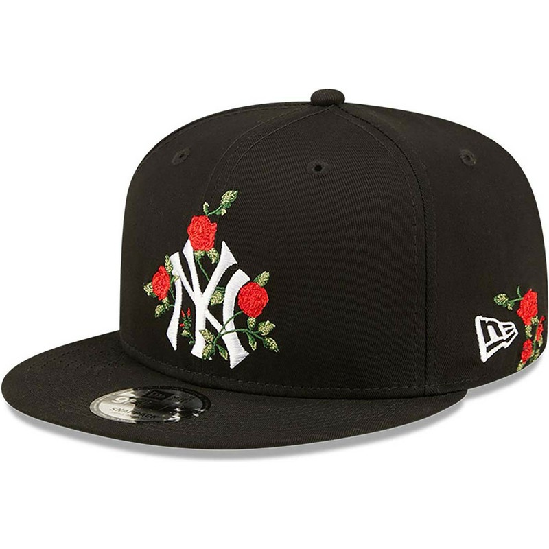 new-era-flat-brim-9fifty-flower-new-york-yankees-mlb-black-snapback-cap