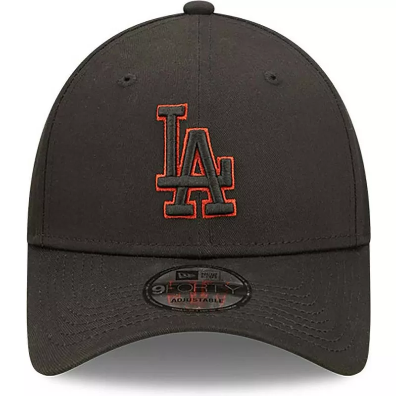 new-era-curved-brim-9forty-team-outline-los-angeles-dodgers-mlb-black-adjustable-cap