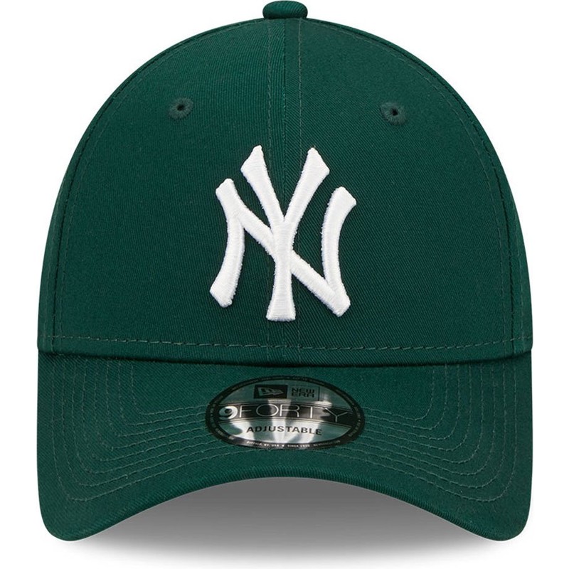 new-era-curved-brim-9forty-league-essential-new-york-yankees-mlb-dark-green-adjustable-cap