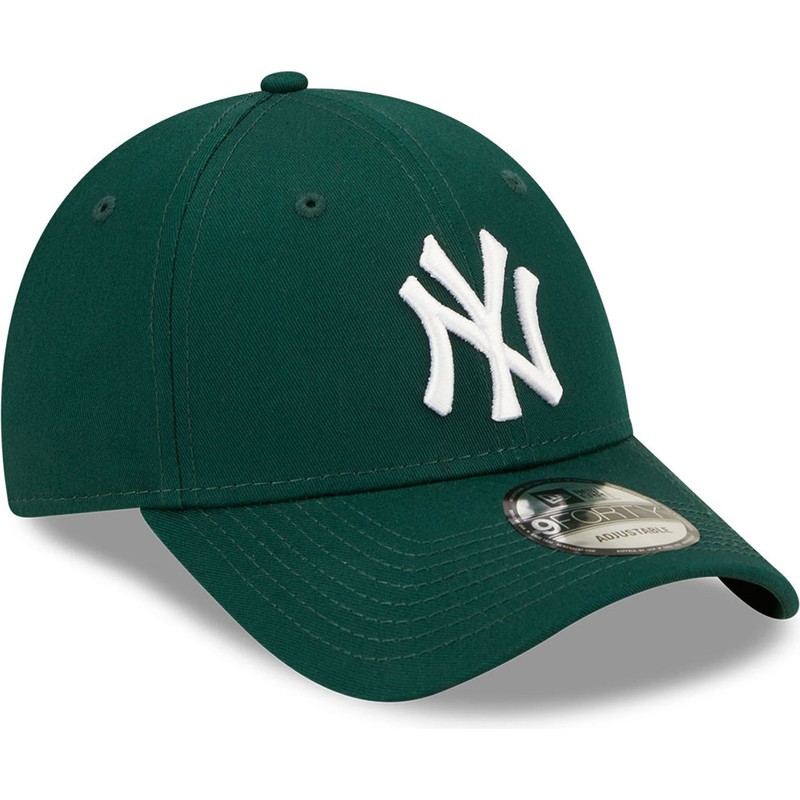 new-era-curved-brim-9forty-league-essential-new-york-yankees-mlb-dark-green-adjustable-cap