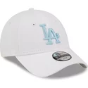 new-era-curved-brim-youth-blue-logo-9forty-league-essential-los-angeles-dodgers-mlb-white-adjustable-cap