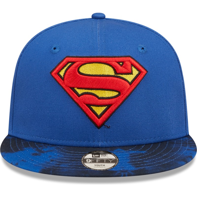new-era-flat-brim-youth-superman-9fifty-dc-comics-blue-snapback-cap