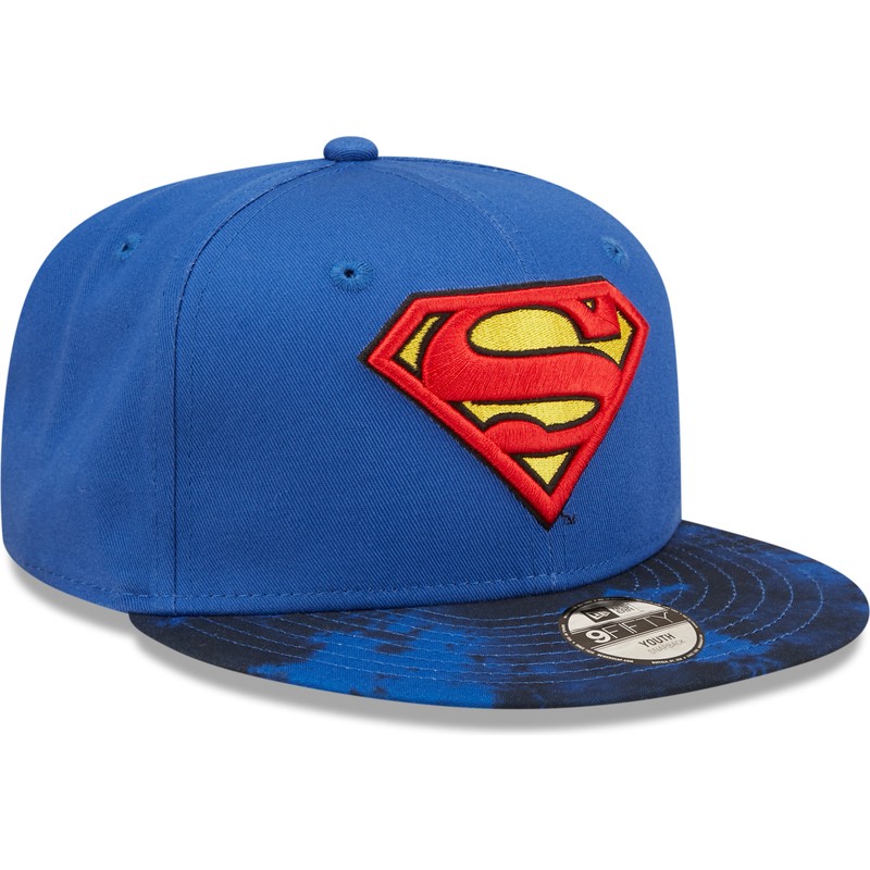 new-era-flat-brim-youth-superman-9fifty-dc-comics-blue-snapback-cap