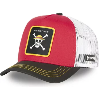 Capslab Straw Hat Pirates ONE2 One Piece Red, White and Black Trucker Hat
