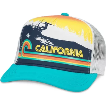 American Needle California Riptide Valin Blue Snapback Trucker Hat
