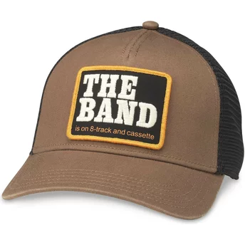 American Needle The Band Valin Brown and Black Snapback Trucker Hat