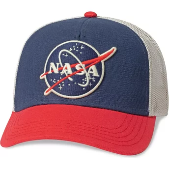 American Needle NASA Valin Navy Blue, White and Red Snapback Trucker Hat