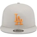 new-era-flat-brim-orange-logo-9fifty-side-patch-los-angeles-dodgers-mlb-beige-snapback-cap