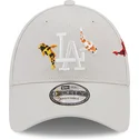 new-era-curved-brim-9forty-koi-fish-los-angeles-dodgers-mlb-beige-adjustable-cap