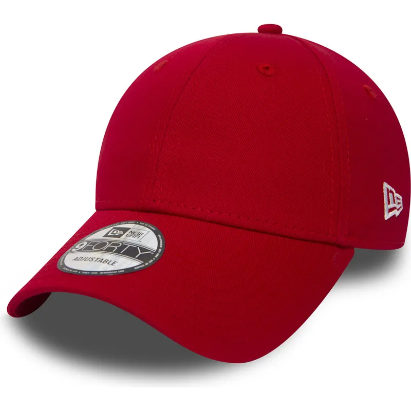 New Era Curved Brim 9FORTY Basic Flag Red Adjustable Cap Caphunters.ie