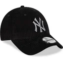 new-era-curved-brim-9forty-wide-cord-new-york-yankees-mlb-black-adjustable-cap