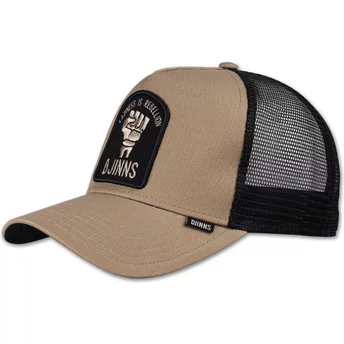 Djinns Rebellion HFT Beige and Black Trucker Hat