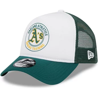 New Era 9FORTY A Frame Circle Oakland Athletics MLB White and Green Trucker Hat