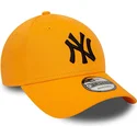 new-era-curved-brim-black-logo-9forty-league-essential-new-york-yankees-mlb-orange-adjustable-cap