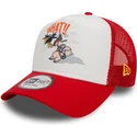 new-era-daffy-duck-and-porky-pig-a-frame-character-looney-tunes-white-and-red-trucker-hat