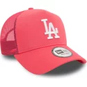 new-era-a-frame-league-essential-los-angeles-dodgers-mlb-pink-trucker-hat