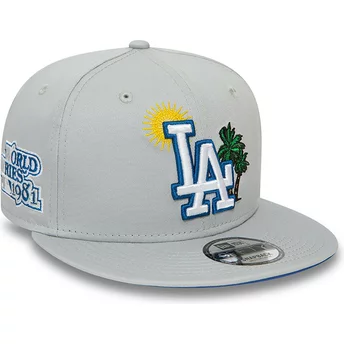 New Era Flat Brim 9FIFTY Summer Icon Los Angeles Dodgers MLB Grey Snapback Cap
