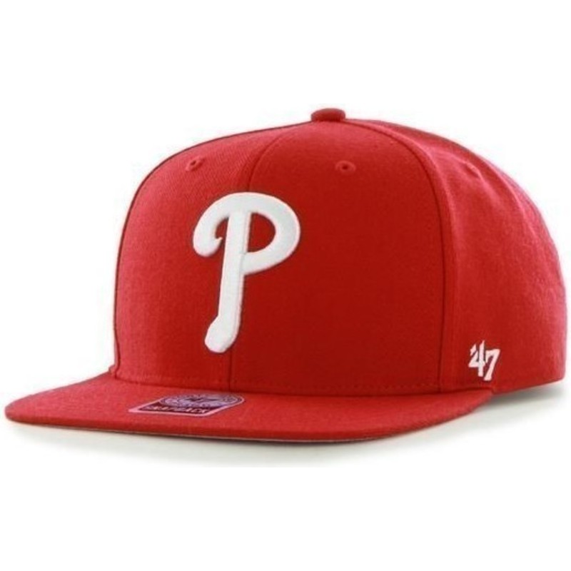 47-brand-flat-brim-philadelphia-phillies-mlb-sure-shot-red-snapback-cap