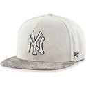 47-brand-flat-brim-new-york-yankees-mlb-grey-snapback-cap
