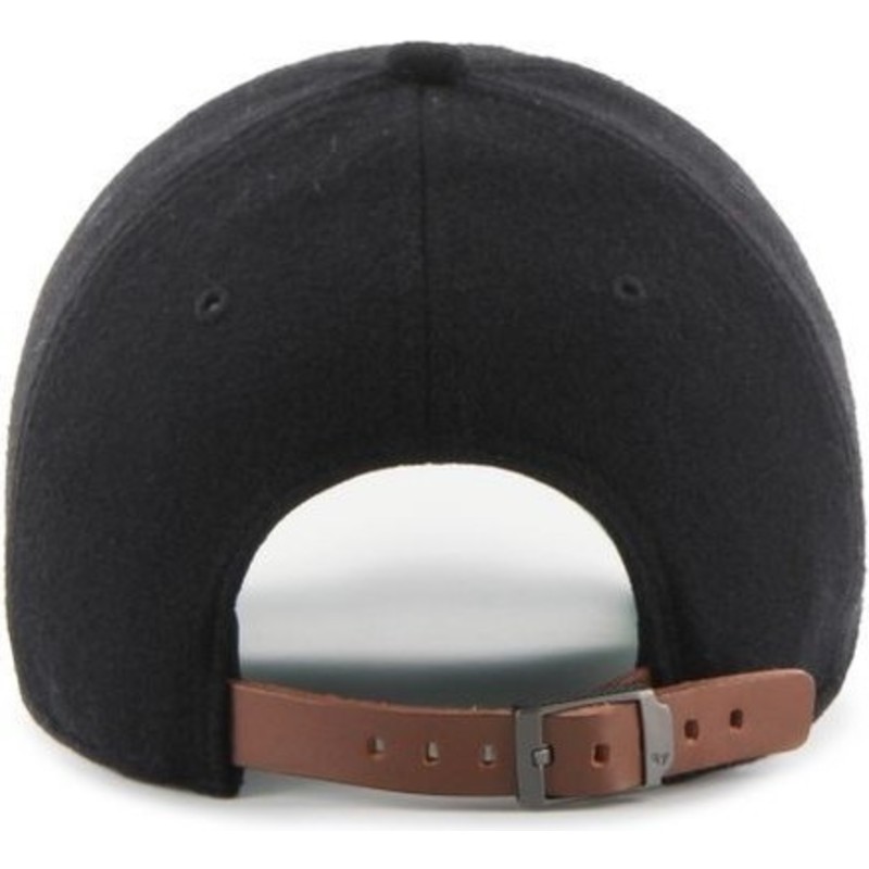 47-brand-curved-brim-leather-strap-new-york-yankees-mlb-clean-up-black-cap