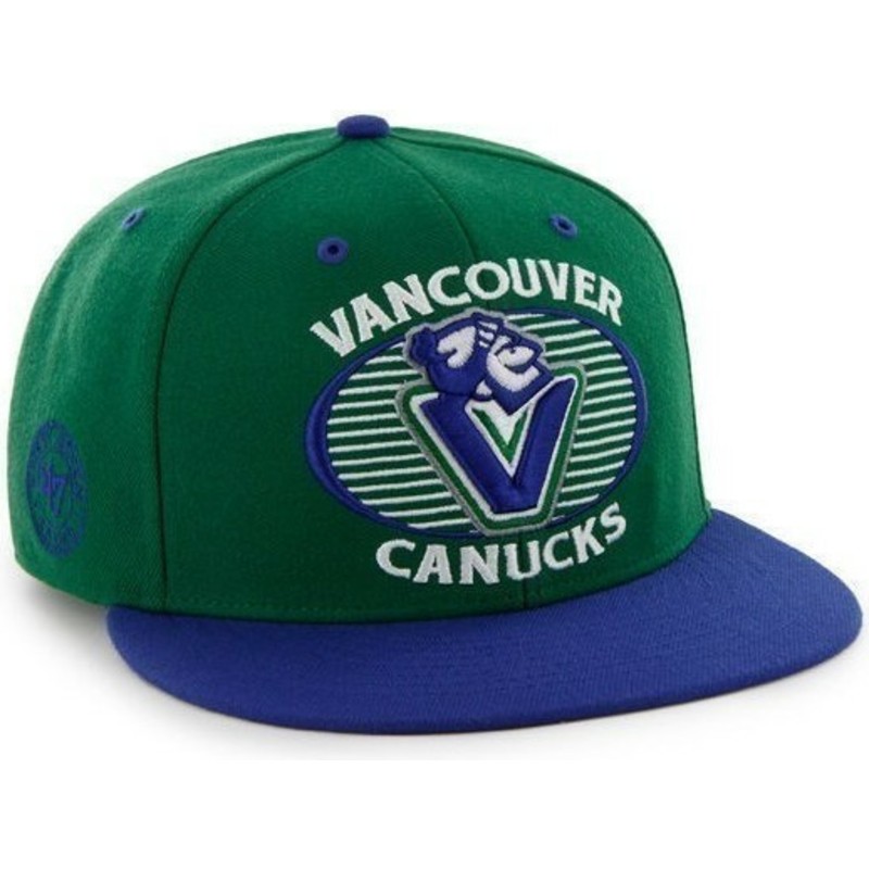 47-brand-flat-brim-vancouver-canucks-nhl-green-and-blue-snapback-cap