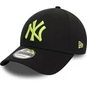 new-era-curved-brim-green-logo-9forty-league-essential-new-york-yankees-mlb-black-adjustable-cap