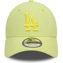 new-era-curved-brim-green-logo-9forty-league-essential-los-angeles-dodgers-mlb-light-green-adjustable-cap