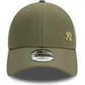 new-era-curved-brim-golden-logo-9forty-flawless-new-york-yankees-mlb-green-adjustable-cap