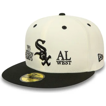 New Era Flat Brim 59FIFTY 93 Division Chicago White Sox MLB Beige and Black Fitted Cap